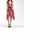 BISOU BISOU WOMEN'S CORAL TURQUOISE PRINT SLEEVELESS SUMMER DRESS SIZE 14 NEW