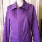 TANJAY WOMEN'S PURPLE FRONT ZIPPER LINED Jacket Blazer SIZE 8P NEW