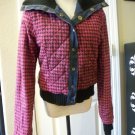ROXY WOMEN'S SOLID BLUE PINK DENIM QUILTED JACKET SIZE L LARGE