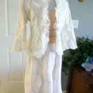 JACQUELYNE LOVE WOMEN'S BEIGE NUDE RUFFLE DRESS JACKET SIZE 8 UNIQUE DRESS NEW