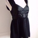 EXPRESS WOMEN'S BLACK CHIFFON SATIN SLEEVELESS BLOUSE TUNIC TOP SIZE 8