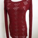 BCBG Maxazria Women's Crochet Pullover Long Sleeve Knit Top Sweater Size M