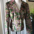 NINE WEST WOMEN'S PURPLE GREEN CORDUROY FITTED BLAZER JACKET SIZE 10 NEW
