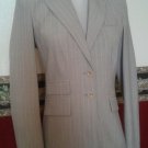 BODY BY VICTORIA WOMEN'S PINK PINSTRIPE GRAY FITTED BLAZER JACKET SIZE 2