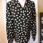 LIZ CLAIBORN WOMENS OFF WHITE BLACK POLKA DOT LONG ESLEEVE Blouse Shirt Size 6P