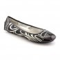 Kelly & Katie Womens White Black Print Patent Leather Ballet Flats shoes Size 9M