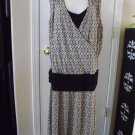 $148 MAX STUDIO WOMEN'S BEIGE BLACK V NECK FAUX WRAP KNIT DRESS PLUS SIZE 3X NWT