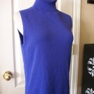 WOMEN'S PURPLE RIBBED TURTLENECK SLEEVELESS TANK TOP Shirt BLOUSE TOP SIZE L
