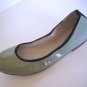 BLOCH Women's Sage Green Black Leather Patent Ballet Flats Size 36.5 Retail $248