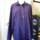 TALBOTS WOMEN'S 2 Piece PURPLE MICROFIBER CASUAL Pant Suit OUTFIT SIZE L 14