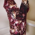 WORTHINGTON WOMEN'S V NECK CROSSOVER CAP SLEEVE Knit SHIRT BOUSE TOP SIZE L