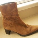 SHAW WOMENS BROWN SUEDE LEATHER Ankle Boots Shoes SIZE 5.5 MADE IN ITALY
