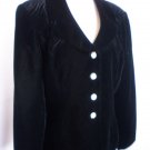 JONES NEW YORK WOMEN'S BLACK TEXTURED VELVET RHINESTONE  SKIRT SUIT SIZE 14