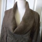 ROMEO & JULIET COUTURE WOMEN'S SOLID BROWN COWL NECK TUNIC SWEATER SIZE M