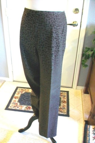 RAFAEL STRETCH WOMEN'S BROWN ANIMAL PRINT STRAIGHT LEG CROPPED PANTS SIZE 8 NEW