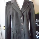CLASSIQUES ENTIER WOMEN'S BROWN PINSTRIPE Blazer Fitted Jacket SZ 10