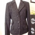 KASPER WOMEN'S SHIMMERING BLACK Tweed Blazer JACKET SIZE 10 NEW
