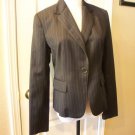 BANANA REPUBLIC WOMENS PURPLE GRAY PINSTRIPE WOOL JACKET BLAZER SIZE 6 EXCELLENT