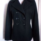 GUESS WOMEN'S BLACK WOOL BLEND Double Breasted Jacket Coat Size M