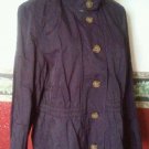 COLDWATER CREEK WOMEN'S WEAVE ANORAK JACKET DARK PURPLE LINED Jacket SIZE L