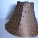 LAMP SHADE TAPESTRY FABRIC BRONZE OLIVE GREEN AND BURGUNDY 6X11X15