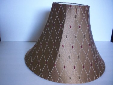 LAMP SHADE TAPESTRY FABRIC BRONZE OLIVE GREEN AND BURGUNDY 6X11X15