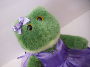 Baby Ballerina Frog Dancer Purple Tutu By Bear Factory Animal Stuffed Plush 16"