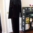 COLDWATER CREEK WOMENS BLACK VELVET VELOUR LOUNGE SWEATSUIT PANT SUIT SZ M 8 10