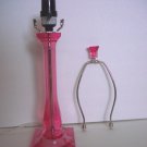 Girls' Bedroom PINK Lamp Bedside Lamp Clear Acrylic Base HARP & FINIAL LIKENEW