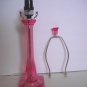 Girls' Bedroom PINK Lamp Bedside Lamp Clear Acrylic Base HARP & FINIAL LIKENEW