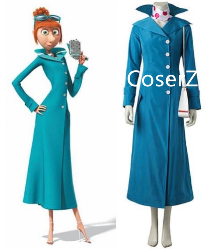 Movie Despicable Me 3 Cosplay Costume Lucy Costume Dress Without Bag For Adult Girls 4487