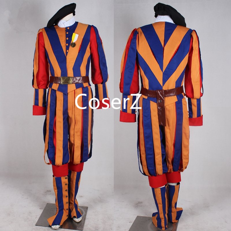 Carnival Switzerland Soldiers Cosplay Costume Swiss Guard Costume for men