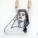 Handmade necklace with shrink plastic pendant and beads