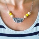 Handmade necklace with shrink plastic pendant and beads