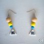 Earrings with wooden beads and shrink plastic/ shrink plastic jewelry