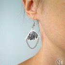 Handmade earrings with white shrink plastic and chain/ shrink plastic jewelry