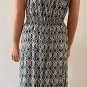 Lucky Brand, Black / White Boho Maxi Dress, Size S, Long Sleeveless Dress