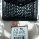 TRIPLE K LEATHER GLOVE POUCH #185 VELCRO CLOSURE BLACK BASKETWEAVE RETAIL $22.00