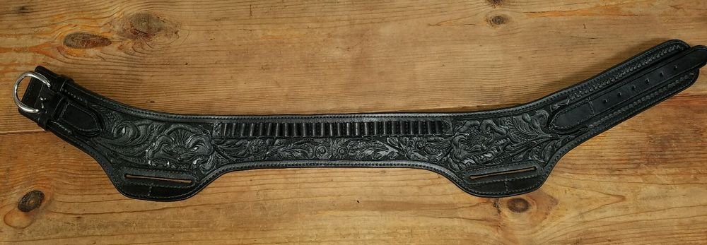TRIPLE K HAND CARVED LINED WESTERN DROP BELT-FACTORY NEW SIZE S (28"-33") 38 CAL