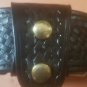 Triple K Double Wide Belt Keeper Black Basketweave Brass 2 1/4" - 1.75" New 2PK