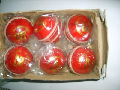 SIR-G, 6,PC Leather Cricket Balls One Box HAND SEWN CRICKET LEATHER BALLS