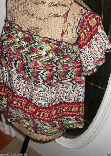 New LOVE TEASE clothing cami blouse womens short shoulder sleeve shirt top