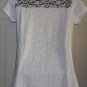 New LACE BACK Massini white tee blouse V top shirt Womens S