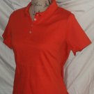 $45 POLO shirt LAND'S END M 10-12 short sleeve cayenne orange blouse top
