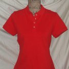 $45 NEW mesh Polo shirt red LANDS END women S Petite 6-8 short sleeve cotton top