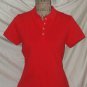 $45 NEW mesh Polo shirt red LANDS END women S Petite 6-8 short sleeve cotton top