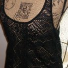 New black lace tank blouse Eyeshadow womens clothing large racer back cami top