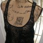 New black lace tank blouse Eyeshadow womens clothing large racer back cami top