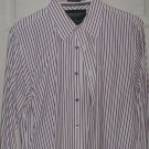 Men dress shirt American Eagle vintage fit L burgundy stripe top Dri clean press