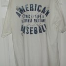 NEW mens L nation pastime Short Sleeve BASEBALL tee shirt preshrunk cotton top